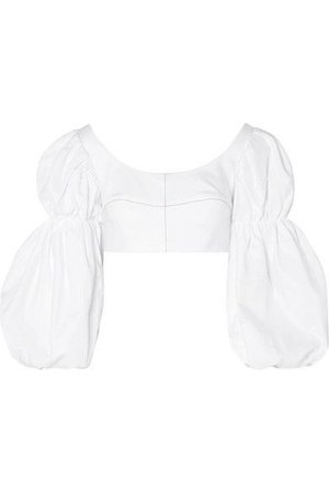 Ellery - Renoir Cropped Embroidered Cotton-poplin Top
