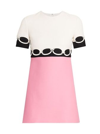 Shop Valentino Embroidered Crepe A-Line Minidress | Saks Fifth Avenue