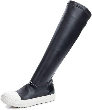 Amazon.com | Kluolandi Women's Stretch Flat Over The Knee Thigh High Boots Comfort Knee-high Sneakers Black Thigh High Size 10 | Boots