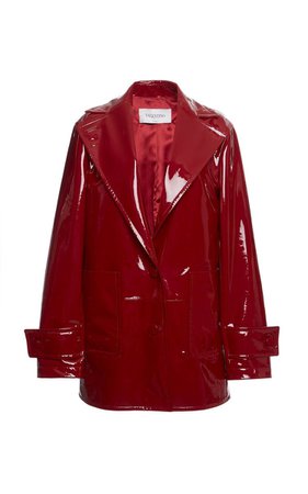 Red leather coat