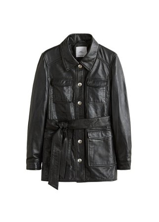 MANGO Pockets leather jacket