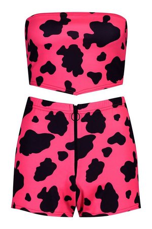 Hot Pink Cow Print Co-ord