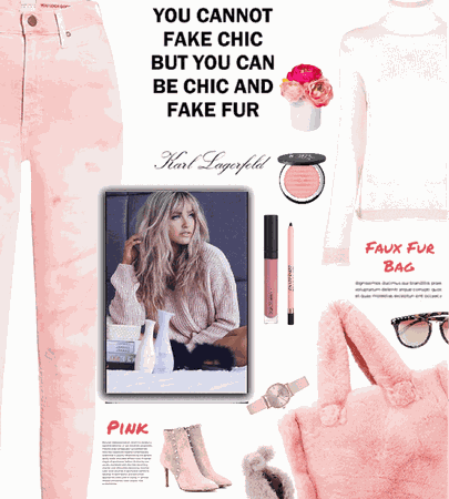 pink faux fur bag Outfit | ShopLook