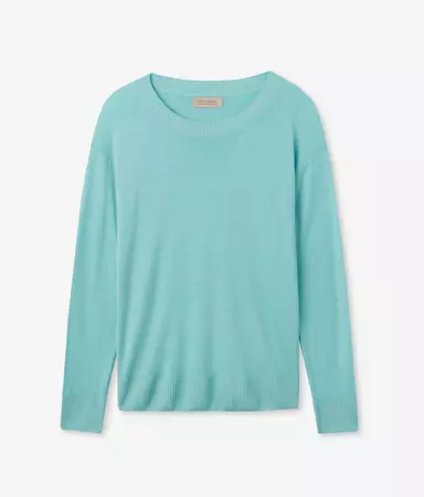 Cashmere Crew Neck Sweater with Slits - Round Neck Sweaters | Falconeri