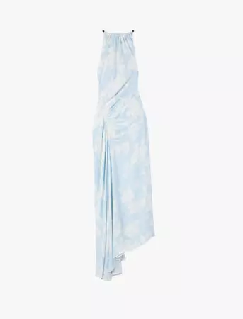 Floral Garment Printed Dress in 963 blue multi | Proenza Schouler