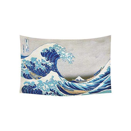 Amazon.com: JC-Dress Wall Tapestry Great Wave Off Kanagawa Hokusai Cotton Linen Tapestry Hanging 60x40: Home & Kitchen