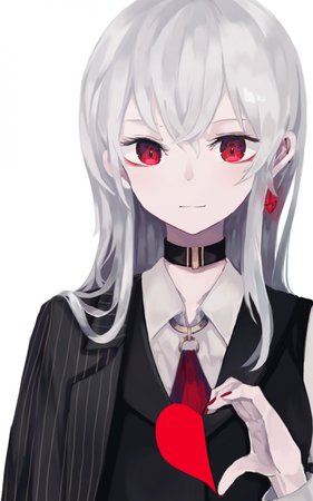 anime girl with white hair and red eyes - Google Search