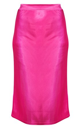 Pink Satin Bias Cut Midi Skirt | PrettyLittleThing USA