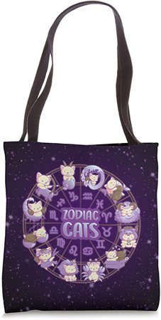 Amazon.com: Kawaii Cats Astrology Zodiac Tote Bag