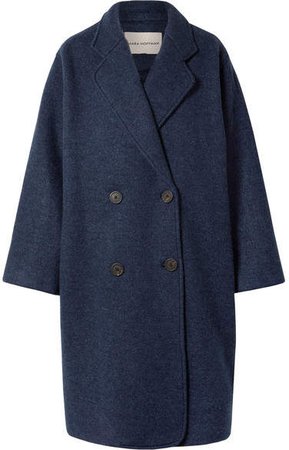 Clementine Oversized Double-breasted Wool Coat - Navy