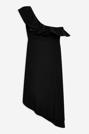 Ruffle One Shoulder Midi Dress | Topshop black