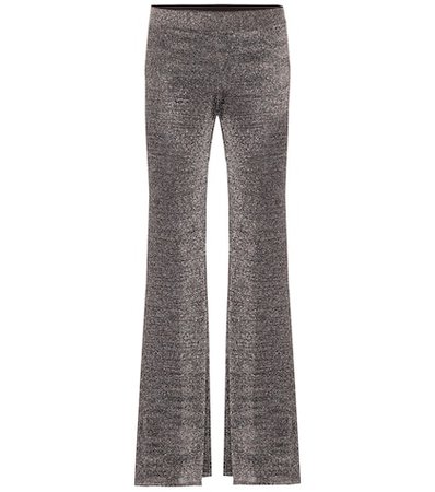 Flared stretch knit pants