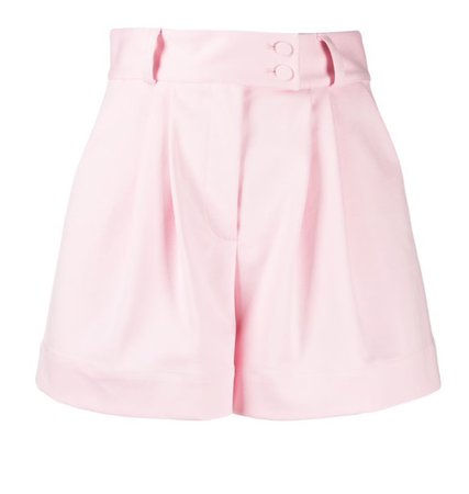 pleated waist pink shorts