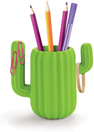 Amazon.com : Mustard Pen Holder Desktop Organiser - Green Cactus : Office Products