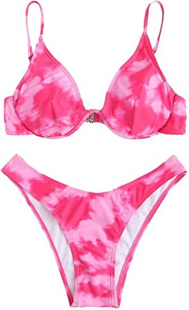 SweatyRocks Women's Sexy Bathing Suits Spaghetti Strap Floral Bikini Set Underwire Swimsuit : Clothing, Shoes & Jewelry
