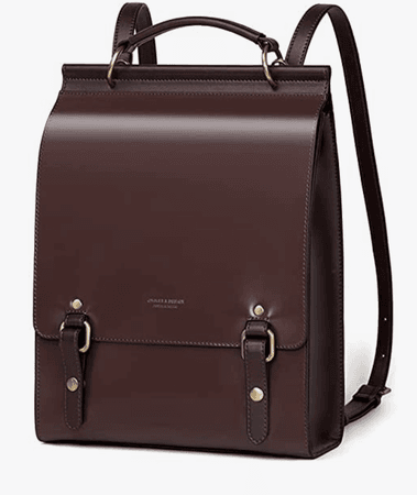 brown leather purse backpack