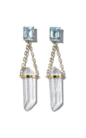 Atlas Blue Topaz Gemstone Crystal Drop Earrings By Jia Jia | Moda Operandi