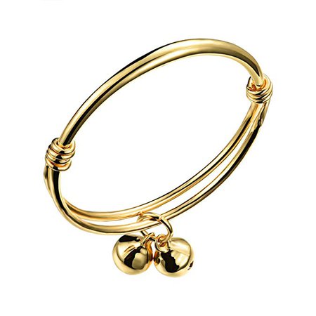 Amazon.com: Gnzoe Unisex-Adult Gold Plated Bracelet, Bangle Bracelet Jingle Bells Gold 12 cm: Clothing