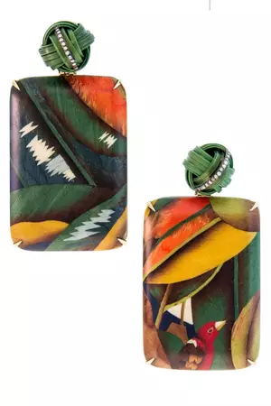 Bird of Paradise Marquetry Earrings – Marissa Collections