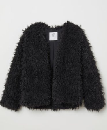 fluffy black jacket