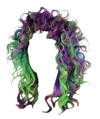 green and purple hair