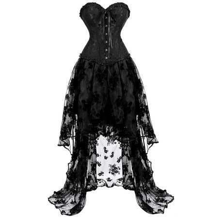 black hi-lo corset dress