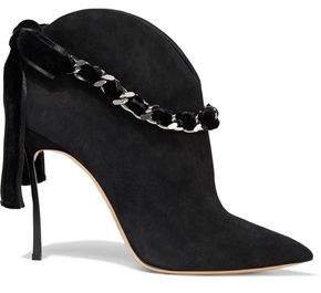 Blade Chain-embellished Suede Ankle Boots