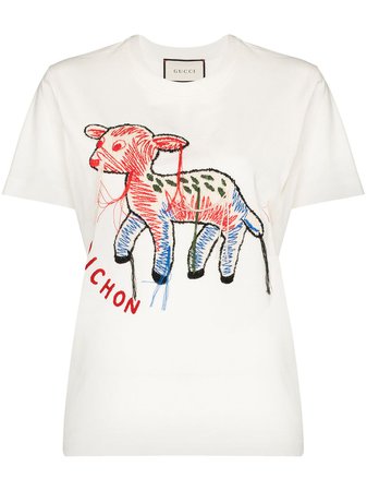 Gucci Embroidered Cotton T-shirt - Farfetch