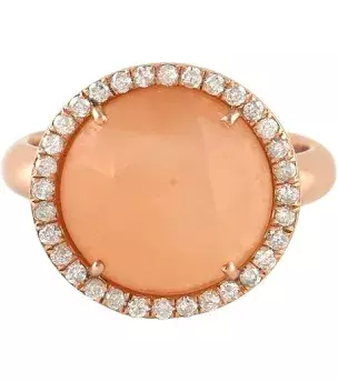 diamond peach cocktail ring