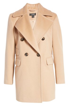 Halogen® x Atlantic-Pacific Double Breasted Wool Blend Coat | Nordstrom