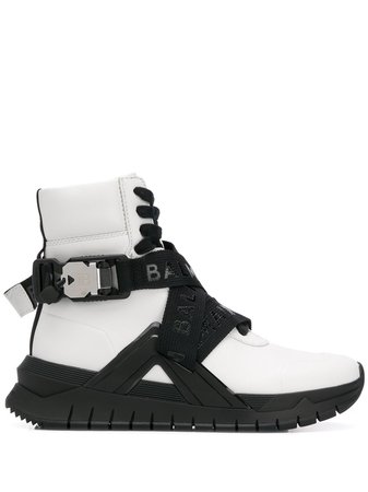 White Balmain B Troop High-Top Sneakers | Farfetch.com