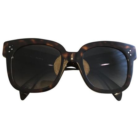 Oversized sunglasses Celine Brown in Plastic - 9316267