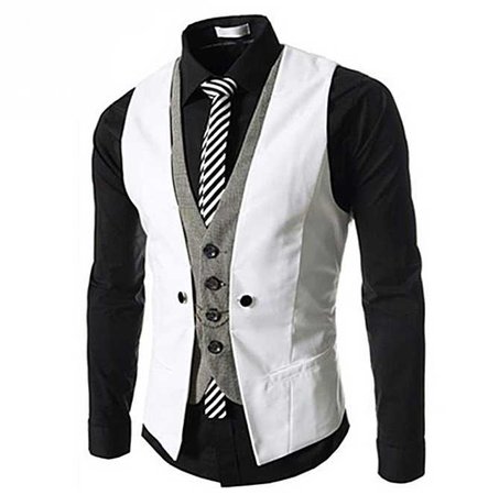 Steampunk Goth British Style Slim Fit Vest Waistcoat Men 148959