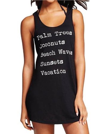 Birthday Gifts for Teenagers : Cute Statement Beach Tank Cover Up. Swimsuit Cover Up. Swimsuits for teens. - GiftsDetective.com | Home of Gifts ideas & inspiration for women, men & children. Find the Perfect Gift.