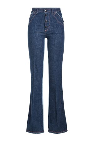 Two-Tone Flared Jeans Gr. FR 40