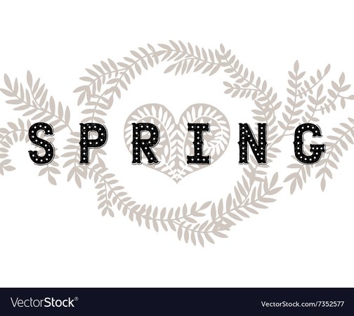 Lettering spring with decorative flower Royalty Free Vector