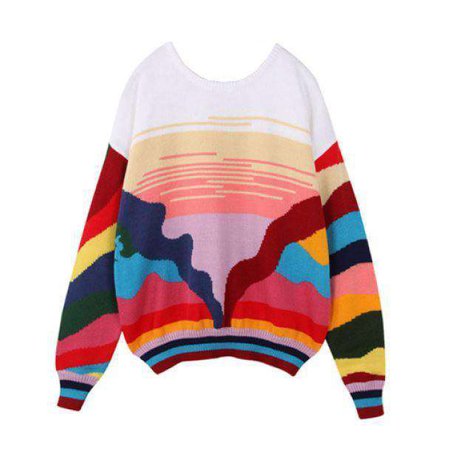 Retro Rainbow Sweater | Retro Aesthetic Rainbow Fashion