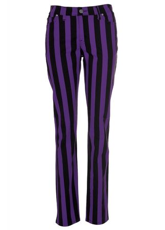 Run & Fly Purple Stripe Stretch Skinny Jeans | Attitude Clothing