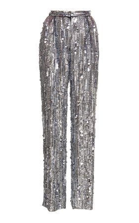 Silver Sequin High Waisted Pants