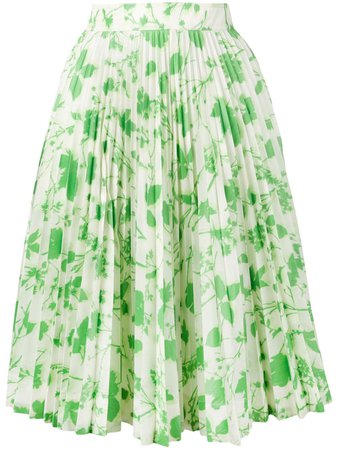 Calvin Klein 205W39nyc Leaf Print Pleated Skirt For Women | Farfetch.com