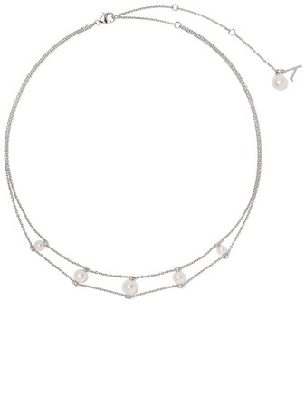 Shop Yoko London 18kt white gold diamond Trend choker necklace with Express Delivery - FARFETCH