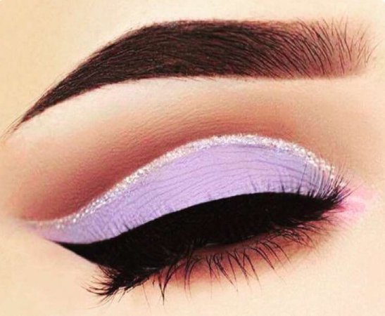 lavender eyeshadow with sliver line