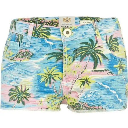 Palm Tree Jean Shorts