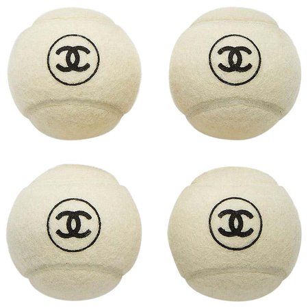 Chanel NEW White Black CC Logo Sports Game Novelty Tennis Balls Four (4) For Sale at 1stDibs | chanel tennis balls, chanel tennis ball, black tennis balls