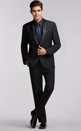 black and blue tux