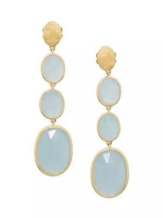 Shop Marco Bicego Siviglia 18K Yellow Gold & Aquamarine Drop Earrings | Saks Fifth Avenue