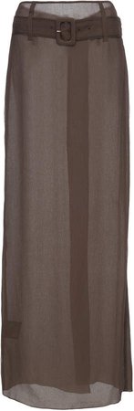 Belted Silk-Chiffon Maxi Skirt Size: 38