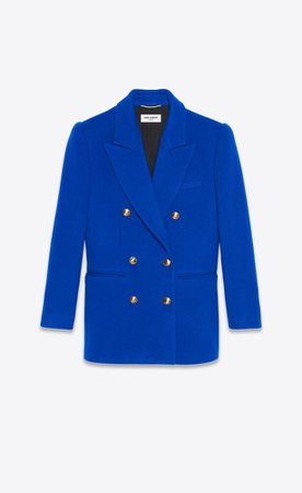 double-breasted jacket in brushed wool and cashmere | Saint Laurent Zimbabwe | YSL.com