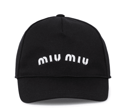 MIU MIU Logo embroidered cotton cap