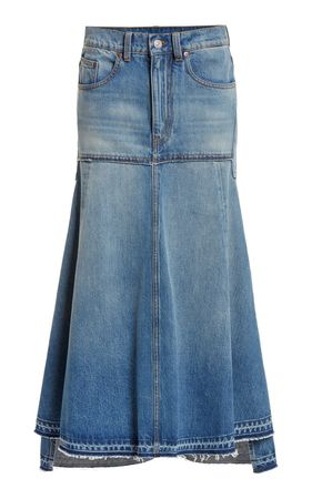 Flared Denim Midi Skirt By Victoria Beckham | Moda Operandi